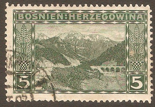Bosnia and Herzegovina 1906 5h Deep green Views. SG189A.